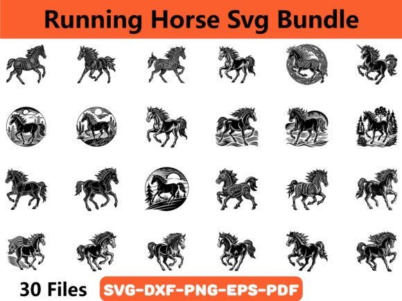 A Running Horse SVG Bundle for Graphic Crafters