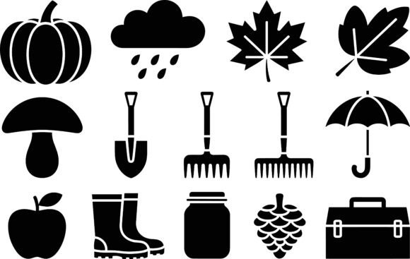 Autumn Silhouette Graphics for Craft-Driven Branding