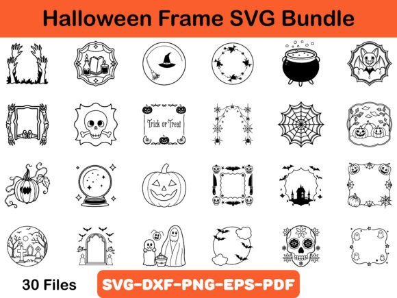 Halloween Frame SVG Bundle: A Graphic Design Asset for Crafts & Publishing