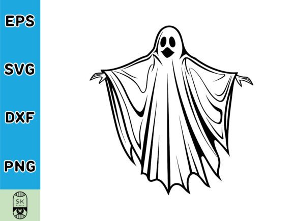 Spooky Ghost SVG Graphics for Halloween Crafts